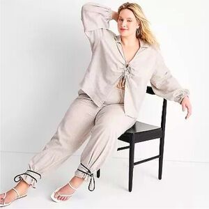 Women's Pinstripe Ankle Tie Pants - Future Collective with Jenny K. Lopez